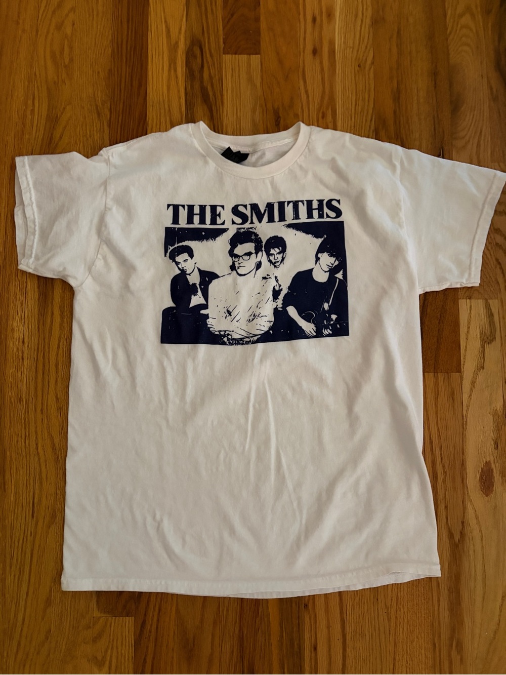 The Smiths Graphic Band Tee - White with Navy Print